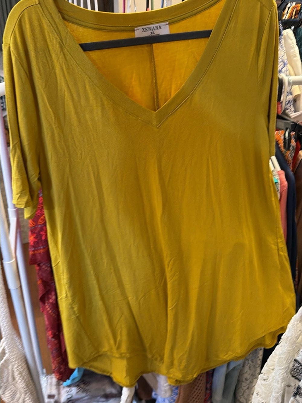 Zenana Outfitters Olive V-Neck Short Sleeve Tee